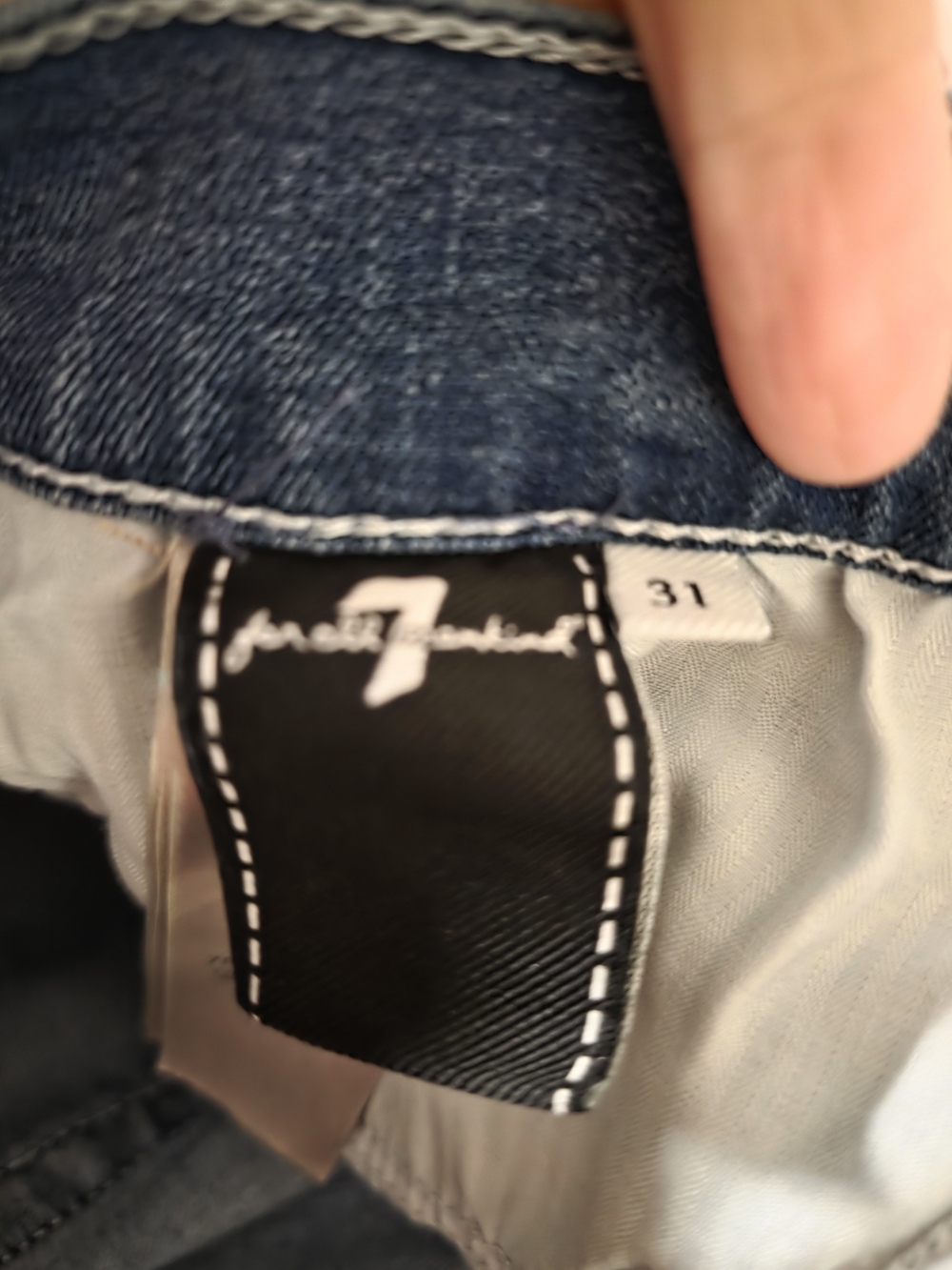 7 For All Mankind Medium Blue Bootcut Jeans with Contrasting Pocket Stitch - Picture 4 of 4